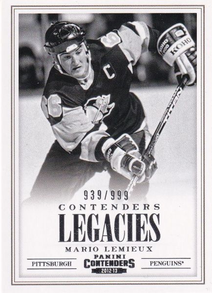 insert karta MARIO LEMIEUX 12-13 Rookie Anthology Contenders Legacies /999